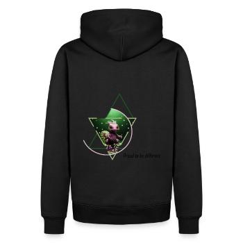 Hybride tortue-écureuil - Sweat à capuche Premium bio Homme - noir - Dos - Nico (187cm)