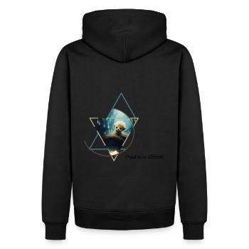 Hybride paresseux-ours fluffy - Sweat à capuche Premium bio Homme - noir - Dos - Nico (187cm)