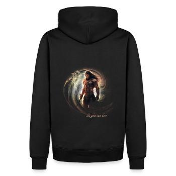 Guerrier des sables - Sweat à capuche Premium bio Homme - noir - Dos - Nico (187cm)