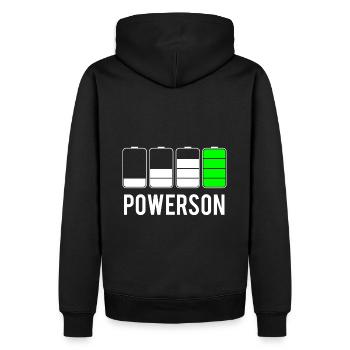 Powerson Son Battery Battery Partner Look avec papa - Sweat à capuche Premium bio Homme - noir - Dos - Nico (187cm)