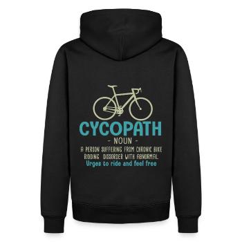 Cycopath Geschenk Radfahrer Fahrrad Fahrrad - Männer Premium Bio Hoodie - Schwarz - Hinten - Nico (187cm)