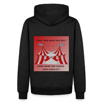 Zirkus1 - Männer Premium Bio Hoodie - Schwarz - Hinten - Nico (187cm)