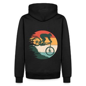 Fahrradfahrräder BMX Mountainbike Bergrad - Männer Premium Bio Hoodie - Schwarz - Hinten - Nico (187cm)