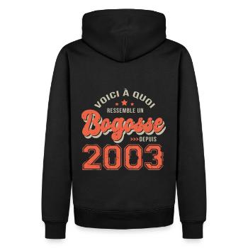 2003 anniversaire bogosse cadeau drole 20 ans - Sweat à capuche Premium bio Homme - noir - Dos - Nico (187cm)