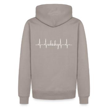 T shirt personnalisé whisky - Sweat à capuche Premium bio Homme - taupe - Dos - Nico (187cm)