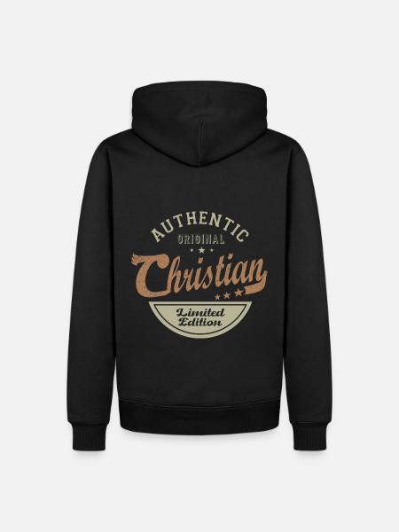 Christian gift personalized name christian - Men’s Premium Organic Hoodie - black