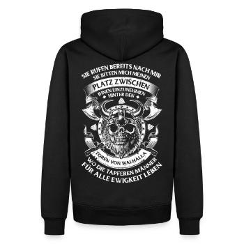Wikinger Walhalla Odin - Männer Premium Bio Hoodie - Schwarz - Hinten - Nico (187cm)