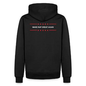 Make Rap Great Again - Männer Premium Bio Hoodie - Schwarz - Hinten - Nico (187cm)