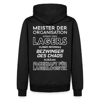 Fachkraft für Lagerlogistik - Männer Premium Bio Hoodie - Schwarz - Hinten - Nico (187cm)