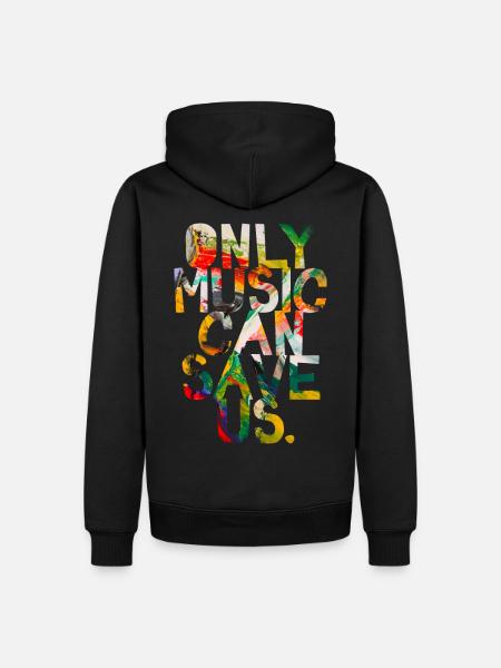 Seule la musique peut nous sauver - Sweat à capuche Premium bio Homme - noir
