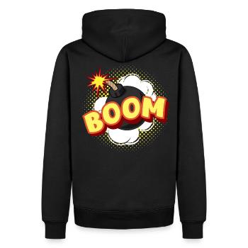Comic BOOM Bombe Cartoon Geschenk - Männer Premium Bio Hoodie - Schwarz - Hinten - Nico (187cm)