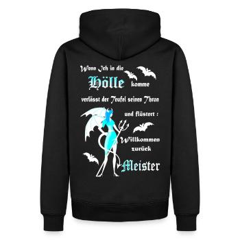 Hölle Teufel Satan Dämon gefallener Engel. - Männer Premium Bio Hoodie - Schwarz - Hinten - Nico (187cm)