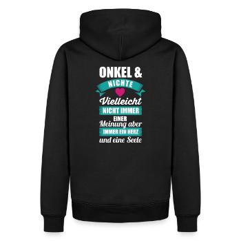 Onkel Nichte Seele Geschenk Geburtstag - Männer Premium Bio Hoodie - Schwarz - Hinten - Nico (187cm)