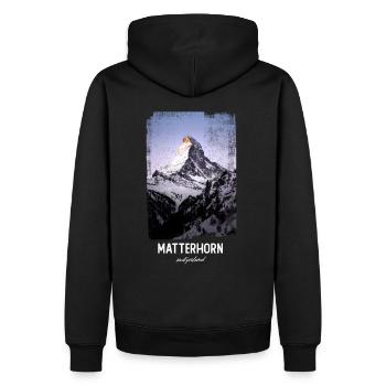 Matterhorn Switzerland - Men’s Premium Organic Hoodie - black - Back - Nico (187cm)