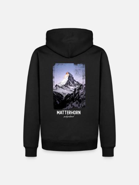 Matterhorn Switzerland - Männer Premium Bio Hoodie - Schwarz
