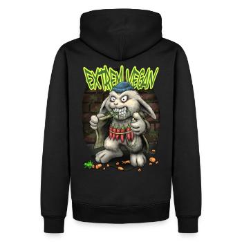 Extrêmement végétalien - Sweat à capuche Premium bio Homme - noir - Dos - Nico (187cm)