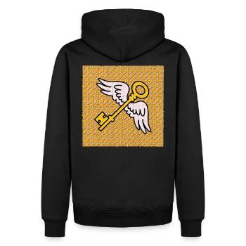 LSD Flying Keys Löschblatt - Männer Premium Bio Hoodie - Schwarz - Hinten - Nico (187cm)