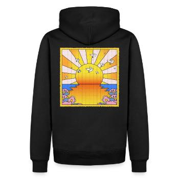 California Orange Sunshine LSD Löschblatt - Männer Premium Bio Hoodie - Schwarz - Hinten - Nico (187cm)