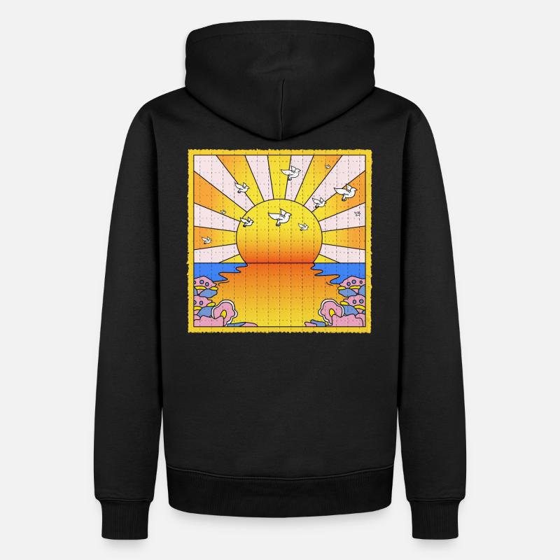 Feuille de Buvard LSD California Orange Sunshine - Sweat à capuche Premium bio Homme - noir