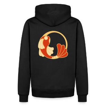 Japanischer Koi-Karpfen Im Jugendstil - Männer Premium Bio Hoodie - Schwarz - Hinten - Nico (187cm)