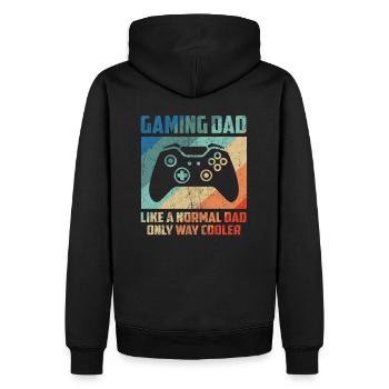 GAMER GAMING DAD PAPA VATER VATERTAG GESCHENK - Männer Premium Bio Hoodie - Schwarz - Hinten - Nico (187cm)