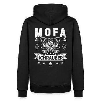 Mofa Führerschein Mofafahrer Schrauber Moped - Männer Premium Bio Hoodie - Schwarz - Hinten - Nico (187cm)
