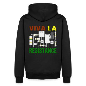 Elektronik Multimeter Viva La Resistance Lustig - Männer Premium Bio Hoodie - Schwarz - Hinten - Nico (187cm)