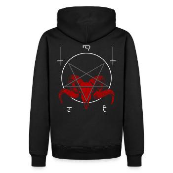 Mystisches Pentagramm - Männer Premium Bio Hoodie - Schwarz - Hinten - Nico (187cm)