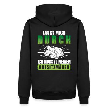 Rasentraktor Aufsitzrasenmäher Aufsitzmäher Rasen - Männer Premium Bio Hoodie - Schwarz - Hinten - Nico (187cm)