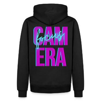 CamEra - Männer Premium Bio Hoodie - Schwarz - Hinten - Nico (187cm)