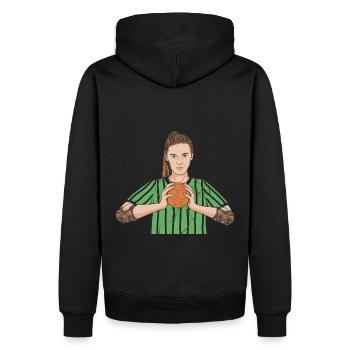 Joueur de handball Handball Outfit Handball Joueur de handball - Sweat à capuche Premium bio Homme - noir - Dos - Nico (187cm)