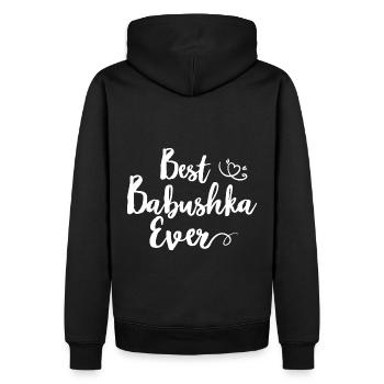 Best Babushka Ever Saying for Russian Grandma Russians - Men’s Premium Organic Hoodie - black - Back - Nico (187cm)