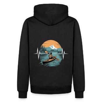 Kajakfahren Abenteuer Malerische Natur Bergflucht - Männer Premium Bio Hoodie - Schwarz - Hinten - Nico (187cm)