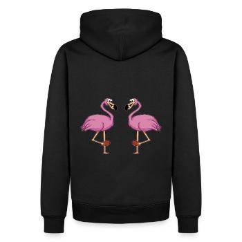 Tischtennis Outfit Damen Katze - Männer Premium Bio Hoodie - Schwarz - Hinten - Nico (187cm)