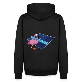 Tischtennis Outfit Damen Katze - Männer Premium Bio Hoodie - Schwarz - Hinten - Nico (187cm)