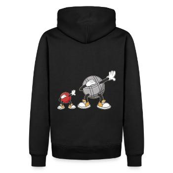 Dabbing Boulekugeln für Bouler boulen Boulesport - Männer Premium Bio Hoodie - Schwarz - Hinten - Nico (187cm)