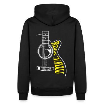 GUITARE ROCK N ROLL - Sweat à capuche Premium bio Homme - noir - Dos - Nico (187cm)