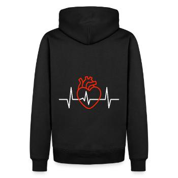 Heartbeat Love Anatomy Medical Heartbeat Line - Men’s Premium Organic Hoodie - black - Back - Nico (187cm)