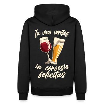 In vino veritas, in cervesio felicitas. - Männer Premium Bio Hoodie - Schwarz - Hinten - Nico (187cm)