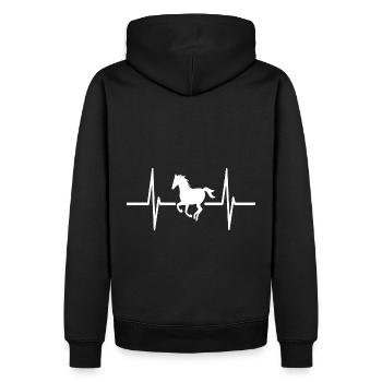 Heartbeat Horse Lover Design - Sweat à capuche Premium bio Homme - noir - Dos - Nico (187cm)