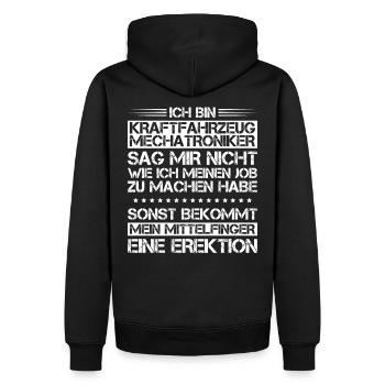 KFZ-Mechatroniker/Kraftfahrzeugmechatroniker/Autos - Männer Premium Bio Hoodie - Schwarz - Hinten - Nico (187cm)