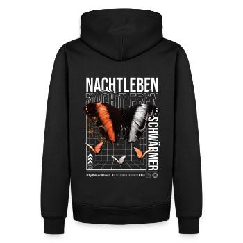 Nachtleben Schwärmer - Männer Premium Bio Hoodie - Schwarz - Hinten - Nico (187cm)