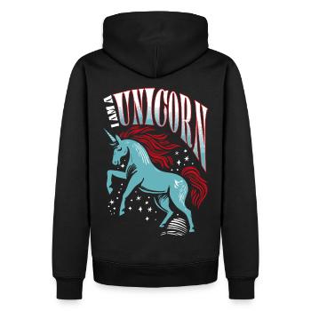 I am a Unicorn - Einhorn - Men’s Premium Organic Hoodie - black - Back - Nico (187cm)