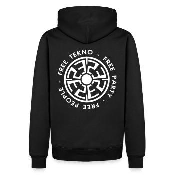 tekno gratuit Noctambules gratuit - Sweat à capuche Premium bio Homme - noir - Dos - Nico (187cm)