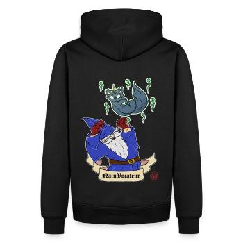 Nain invocateur - Nainvocateur - Sweat à capuche Premium bio Homme - noir - Dos - Nico (187cm)