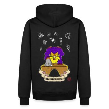 Zwerginquisitor - Zwergquisitor - Männer Premium Bio Hoodie - Schwarz - Hinten - Nico (187cm)