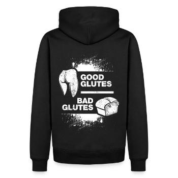 bons fessiers / mauvais fessiers - Sweat à capuche Premium bio Homme - noir - Dos - Nico (187cm)