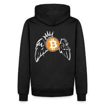Bitcoin - Men’s Premium Organic Hoodie - black - Back - Nico (187cm)