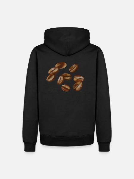 Coffee beans - Men’s Premium Organic Hoodie - black