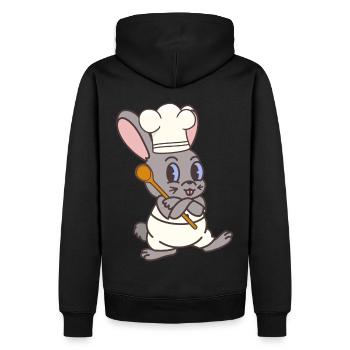 Hase Koch Köche Köchin Koch Gastgeber Kaninchen - Männer Premium Bio Hoodie - Schwarz - Hinten - Nico (187cm)